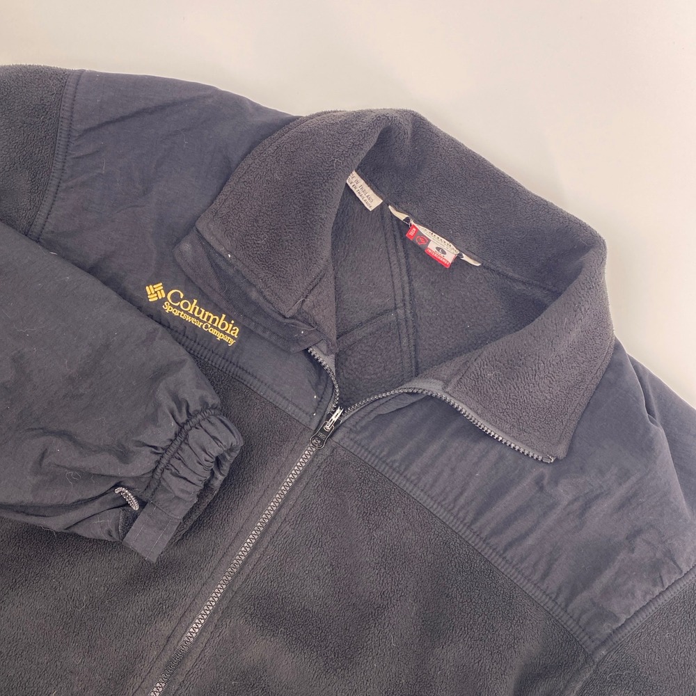 Columbia Titanium Fleece Jacket Mens Large Black Full Zip Interchange Hiking L